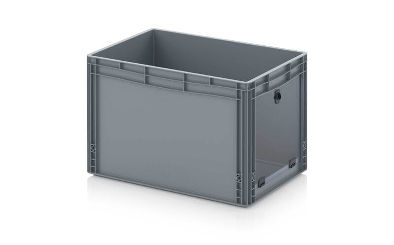 AUER Packaging Skladové otevřené přepravky V euroformátu s průhlednou deskou z akrylového skla EG SKS 64/42 HG